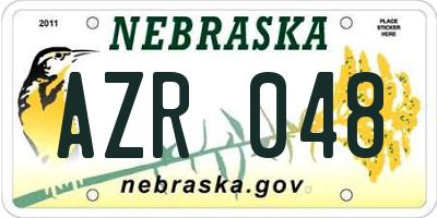 NE license plate AZR048