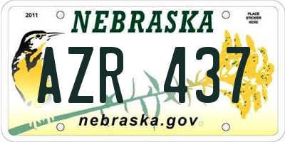 NE license plate AZR437