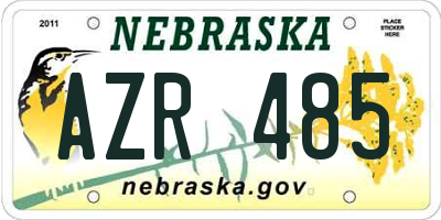 NE license plate AZR485