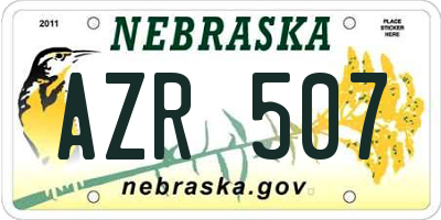 NE license plate AZR507
