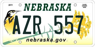NE license plate AZR557