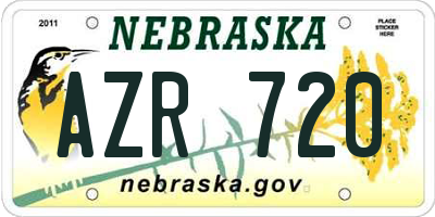 NE license plate AZR720