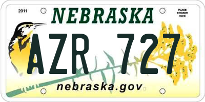 NE license plate AZR727
