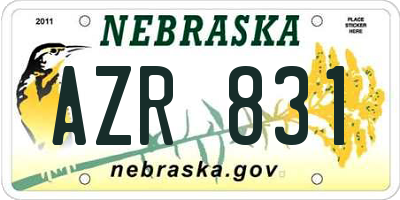 NE license plate AZR831