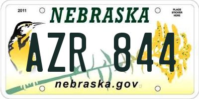 NE license plate AZR844