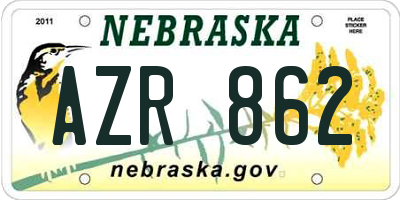 NE license plate AZR862