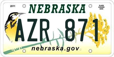 NE license plate AZR871