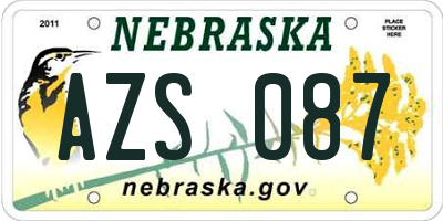 NE license plate AZS087