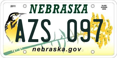 NE license plate AZS097