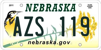 NE license plate AZS119