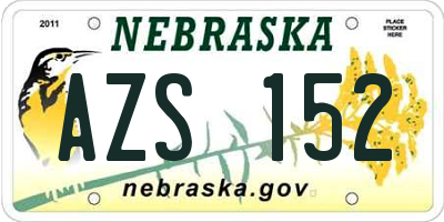 NE license plate AZS152