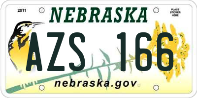 NE license plate AZS166