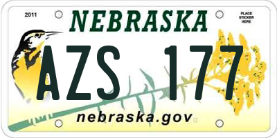 NE license plate AZS177
