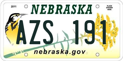 NE license plate AZS191