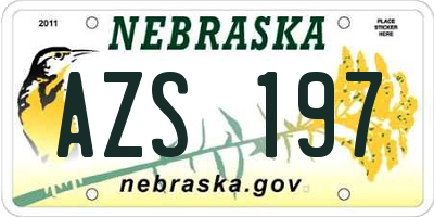 NE license plate AZS197