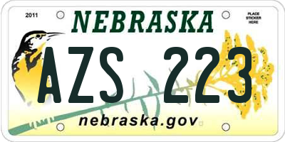 NE license plate AZS223