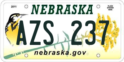 NE license plate AZS237