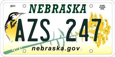 NE license plate AZS247