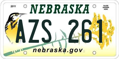NE license plate AZS261