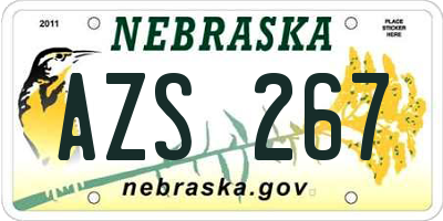 NE license plate AZS267
