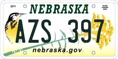 NE license plate AZS397