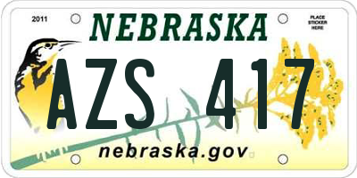 NE license plate AZS417