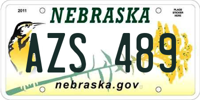 NE license plate AZS489