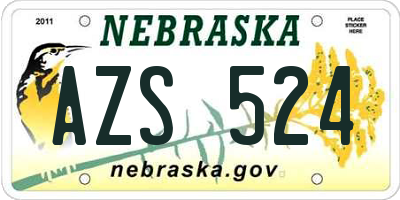 NE license plate AZS524