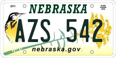 NE license plate AZS542