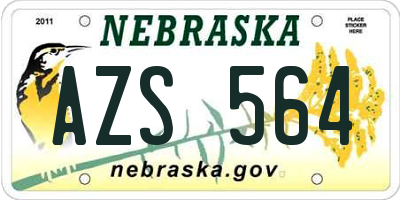 NE license plate AZS564