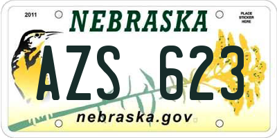 NE license plate AZS623