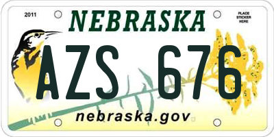 NE license plate AZS676