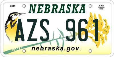 NE license plate AZS961