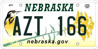 NE license plate AZT166