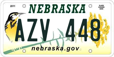 NE license plate AZV448