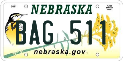 NE license plate BAG511