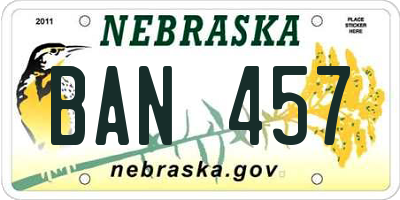 NE license plate BAN457