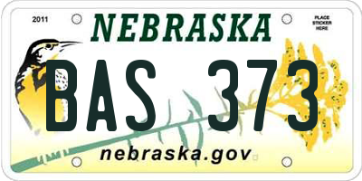NE license plate BAS373