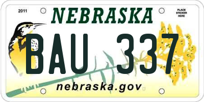 NE license plate BAU337
