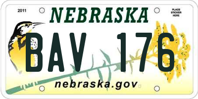 NE license plate BAV176