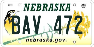 NE license plate BAV472