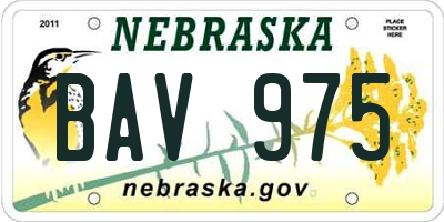NE license plate BAV975