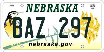 NE license plate BAZ297