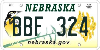 NE license plate BBF324