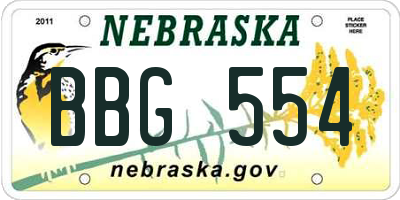 NE license plate BBG554