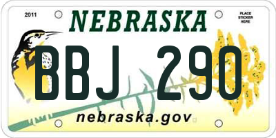 NE license plate BBJ290