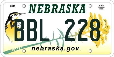 NE license plate BBL228