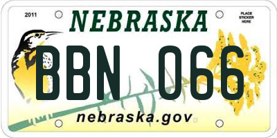 NE license plate BBN066