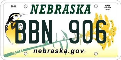 NE license plate BBN906