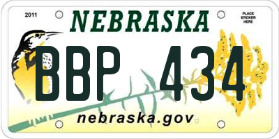 NE license plate BBP434